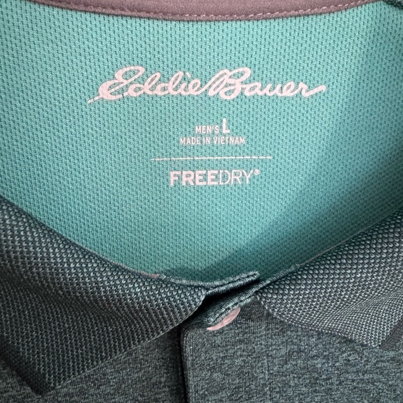 Eddie Bauer Men's Short Sleeve Collared Light Blue Polo Shirt Size L - Picture 3 of 6